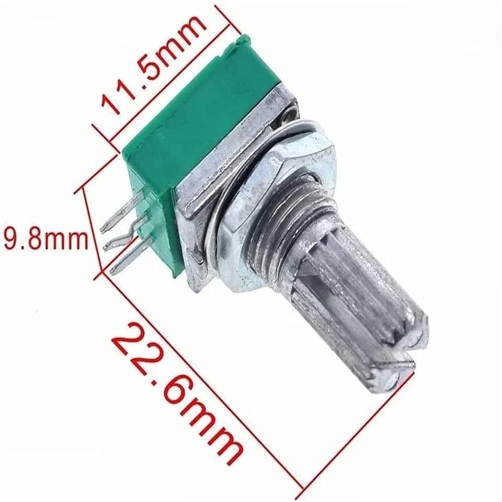 5PCS RK097N B1K B5K B10K B20K B50K B100K B500K 3Pin Shaft 15mm Amplifier Sealing Potentiometer Industrial Switches
