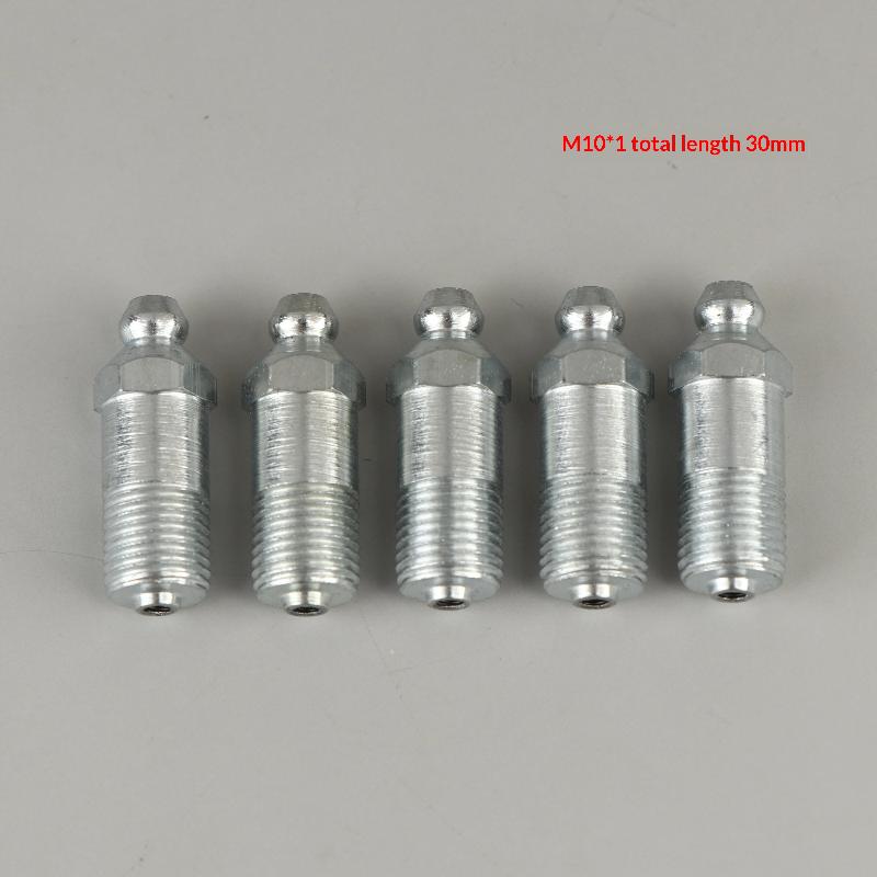 5Pcs Lengthened Grease Nipple Special Zerk M6 M8 M10 Metric Head Connector Straight Type