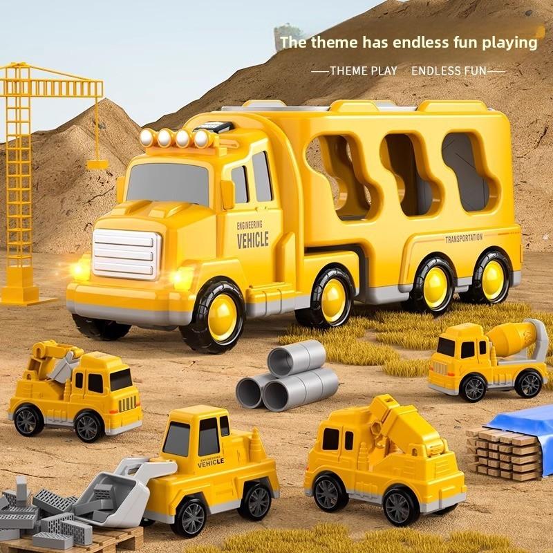 Fire Vehicle Toy Set With Flashing Lights And Music For Kids Playroom
