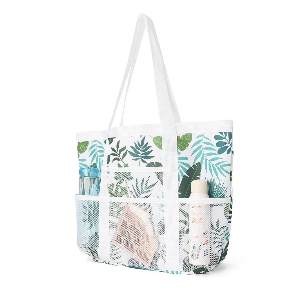 Travel Mesh Storage Bag With Multiple Pockets For Beach And Bathroom Organization