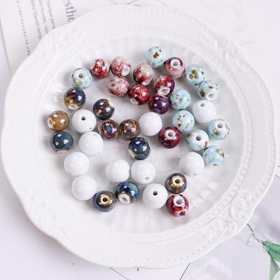 12Mm, 14mm Round Beads Loose Beads Ceramic Bracelets Necklaces Beaded Accessories Handmade DIY Creative Factory Direct Sales