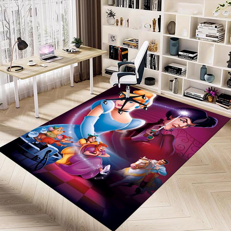 Cinderella Magic Tale Art Carpet for Playroom Bedroom Living Room Sofa Home Decor,kids Game Area Rug Non-slip Floor Mat