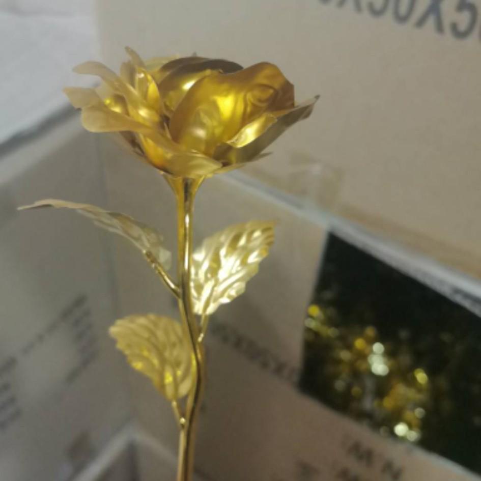 Gold Foil Single Stem Rose - Perfect Artificial Flower Gift for Valentine's, Mother's Day, Teacher's Day, or Christmas