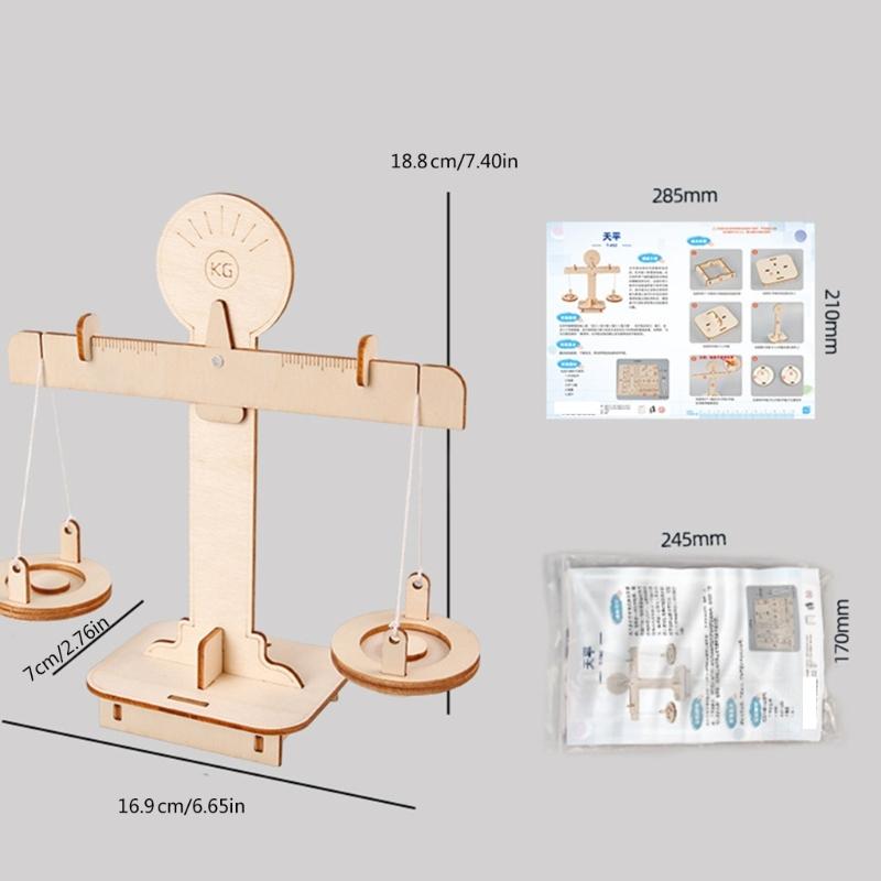 Wooden Math Balance Scale Educational Toy for Kids Building Skills Learning Addition Subtraction Weight Comparison