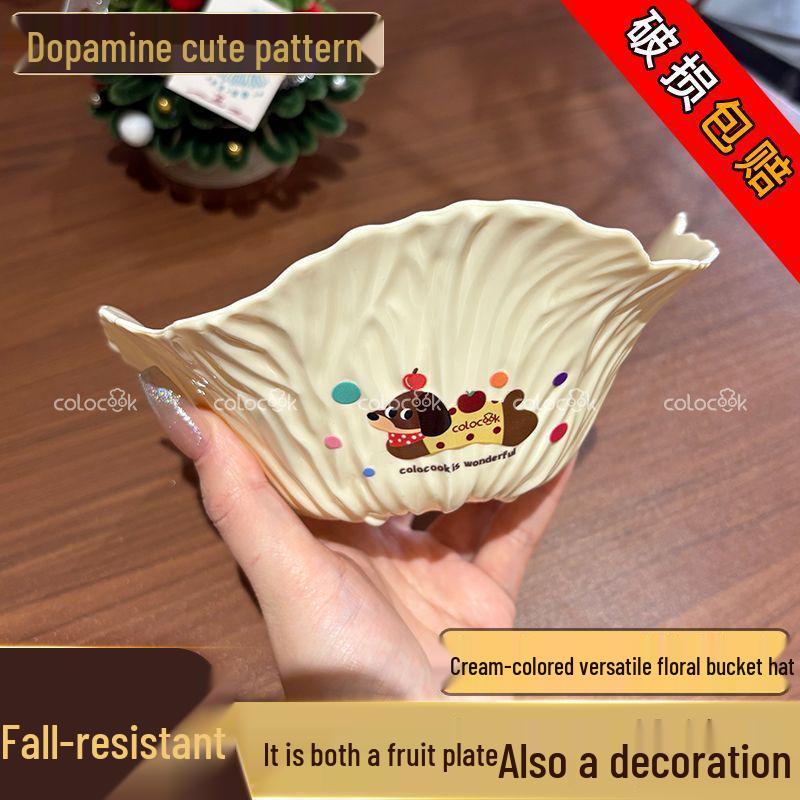 Oat Self-Reserved Small Lace Bowl for Salad, Soup, Milk, Fruit, Dessert, and More