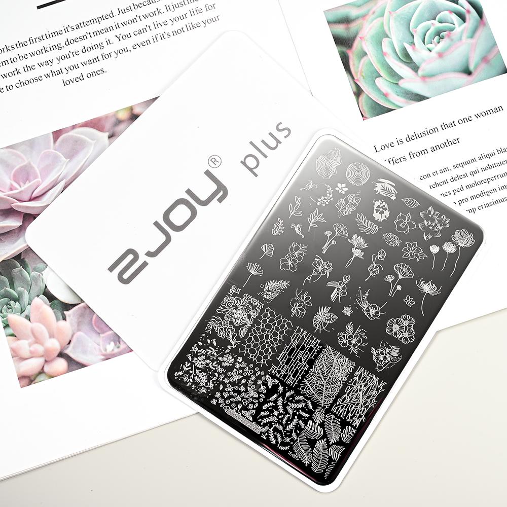 Destičky na ražení nehtů Zimní linky svetru s pruhovaným vzorem Šablony na nehty DIY geometrický kostkovaný design nehtová deska Obrázek Decoratio