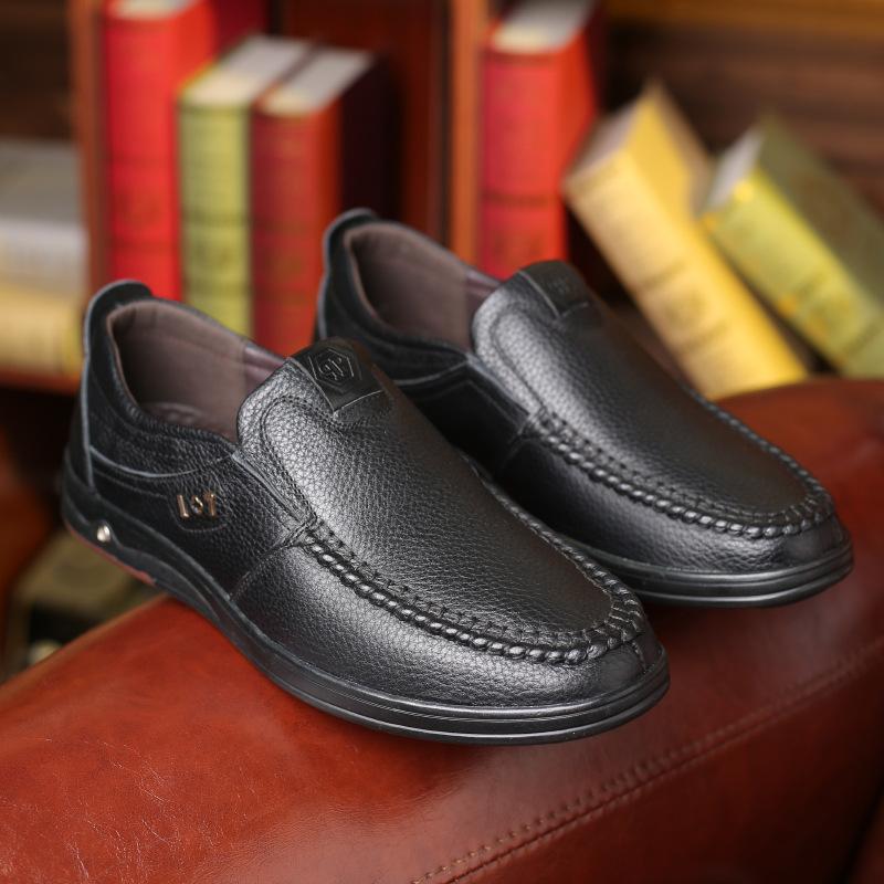 Cowhide men's shoes 2025 autumn leather shoes men's low-top casual shoes men's single shoes genuine leather large size 45 46 foreign trade shoes