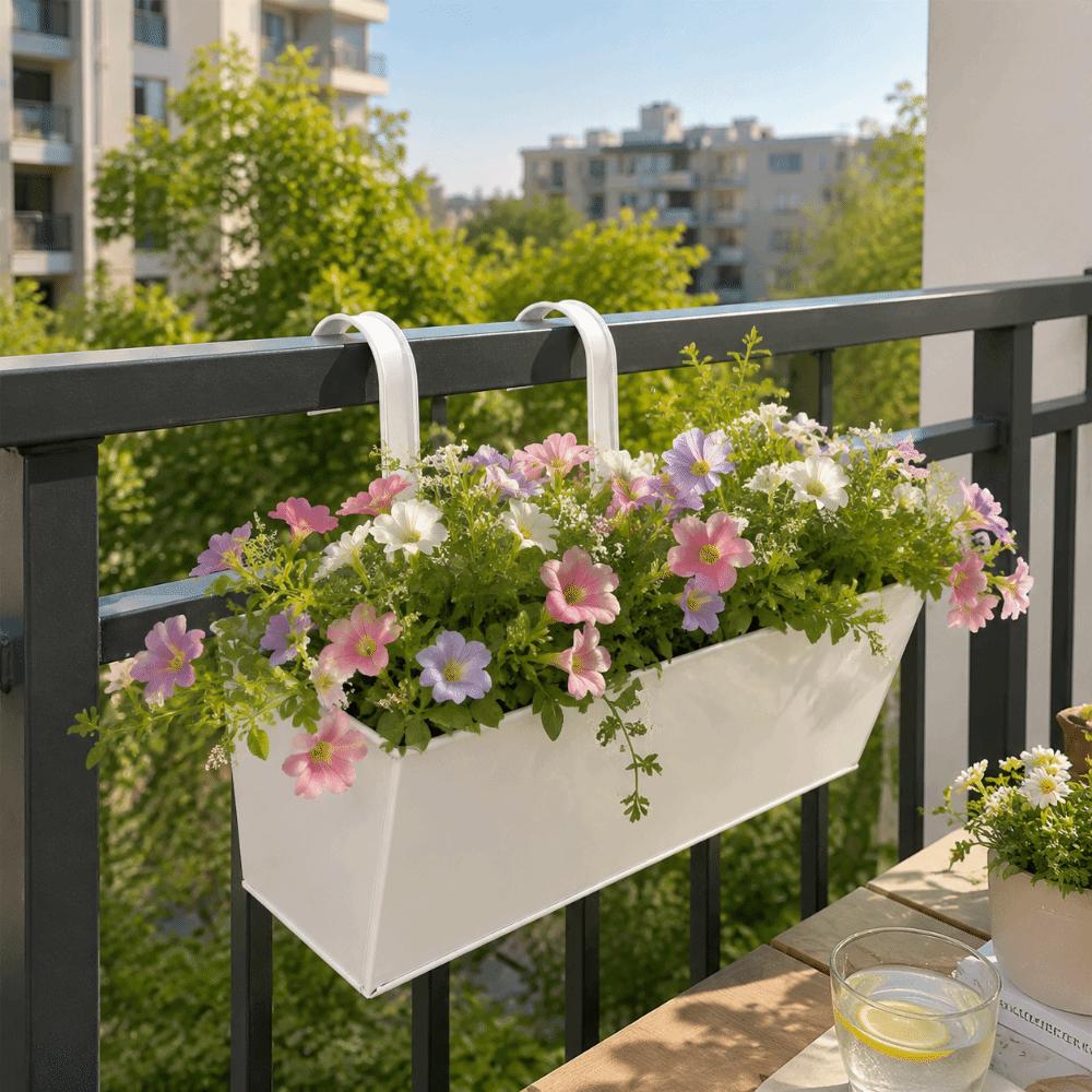 Window Box Hanging Flower Pots Metal Iron Storage Box Ornament Window Box Railings