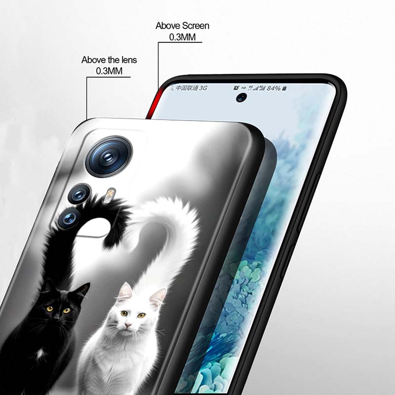 Anime Cartoon Katze Illustration Handyhülle Für Xiaomi Mi 15 14 13 13T 12 12T 12S 11 11i 11T Pro Ultra Lite 5G Schwarz Weich