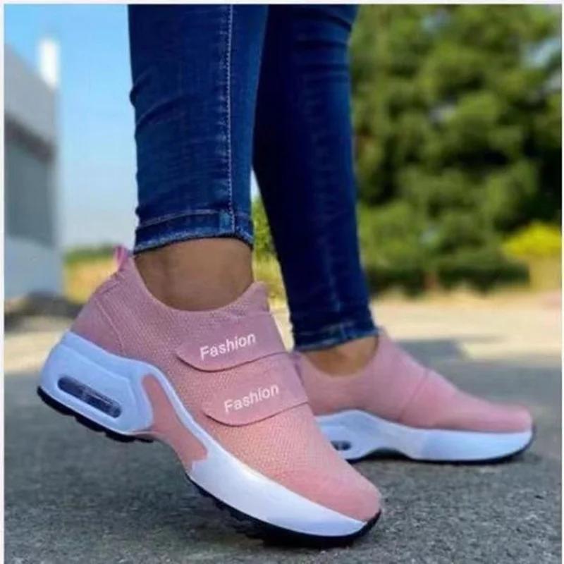 Women Fashion Platform Sneakers Female New Autumn Breathable Mesh Lace Up Wedge Casual Sport Shoes for Women's Vulcanized Shoes