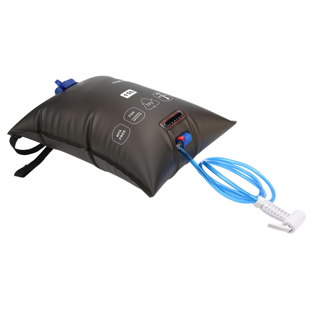15L Outdoors Foldable Shower Bag with Shower Nozzle for Hiking Camping Beach Swimming