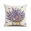 New Spring Purple Lavender Pillow Case Series Linen Print Living Room Sofa Decorative Cushion Pillow