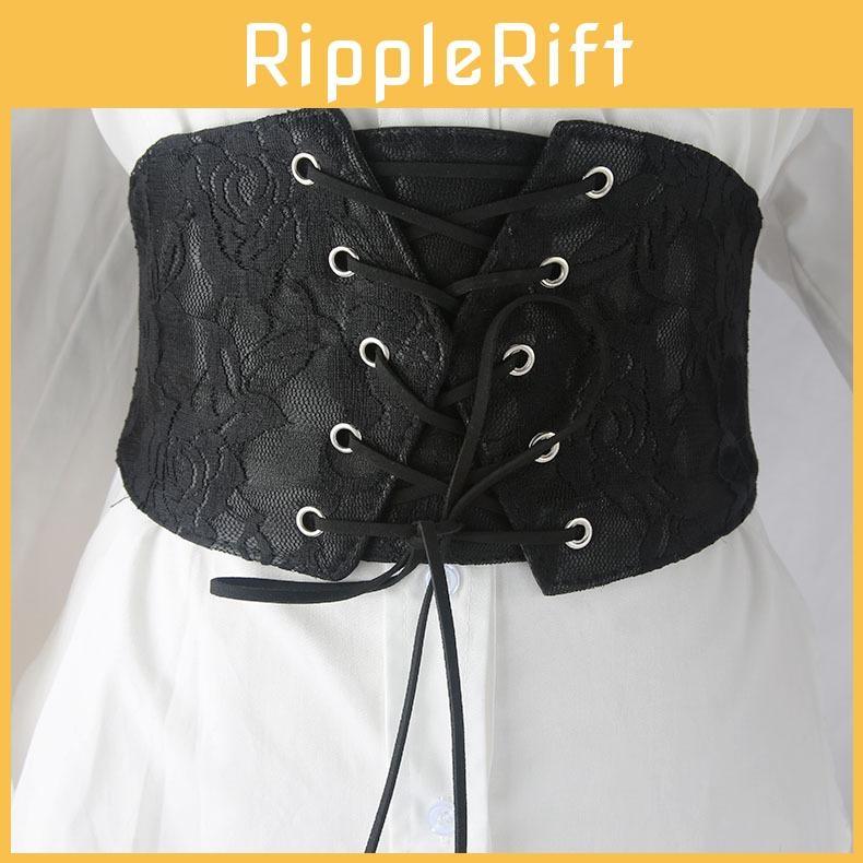 Lace Ruffle And Edge Girdle Tied Rope Waist Womens Dress Shirt Outer Layer