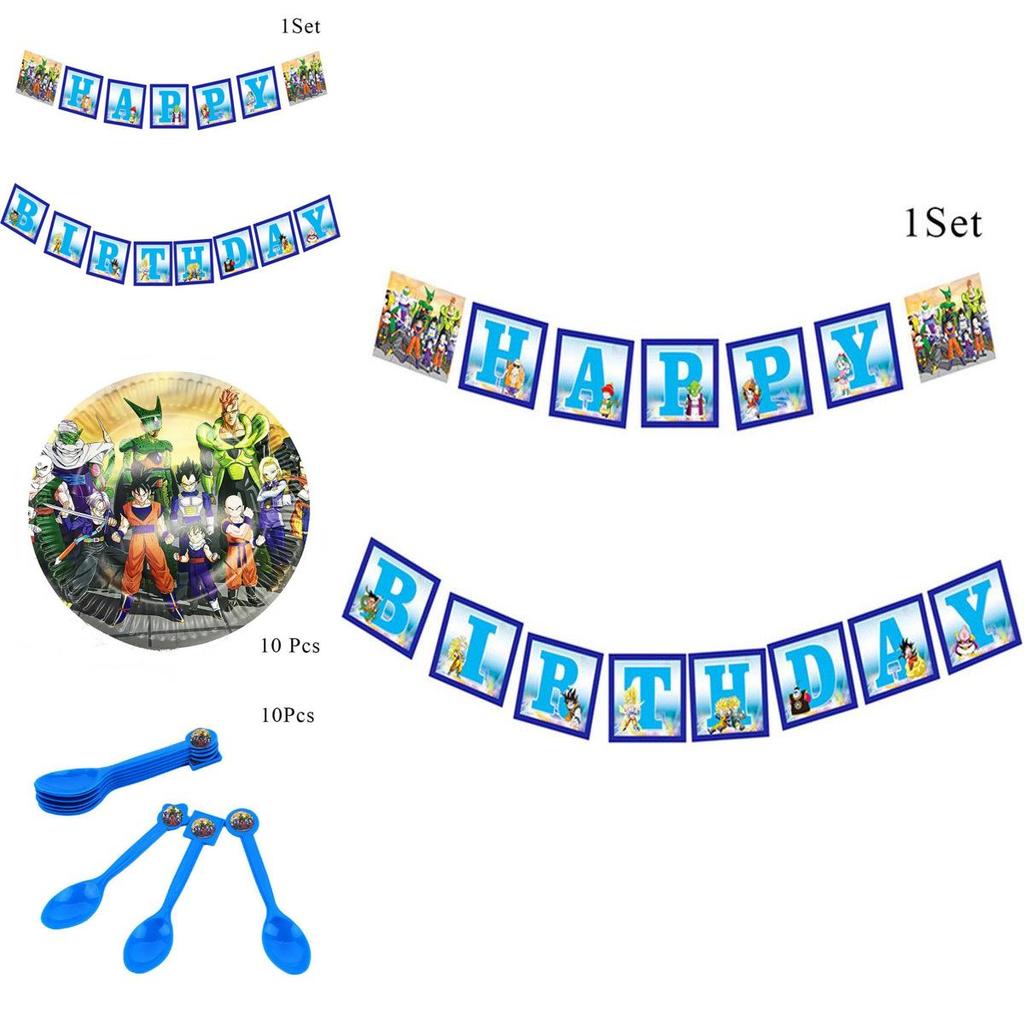 Dragon Ball Z Theme Party Decor Supplies Tableware For Vibrant Birthday Celebrations