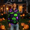 Men's Long Sleeve Button Down Halloween Print Shirt