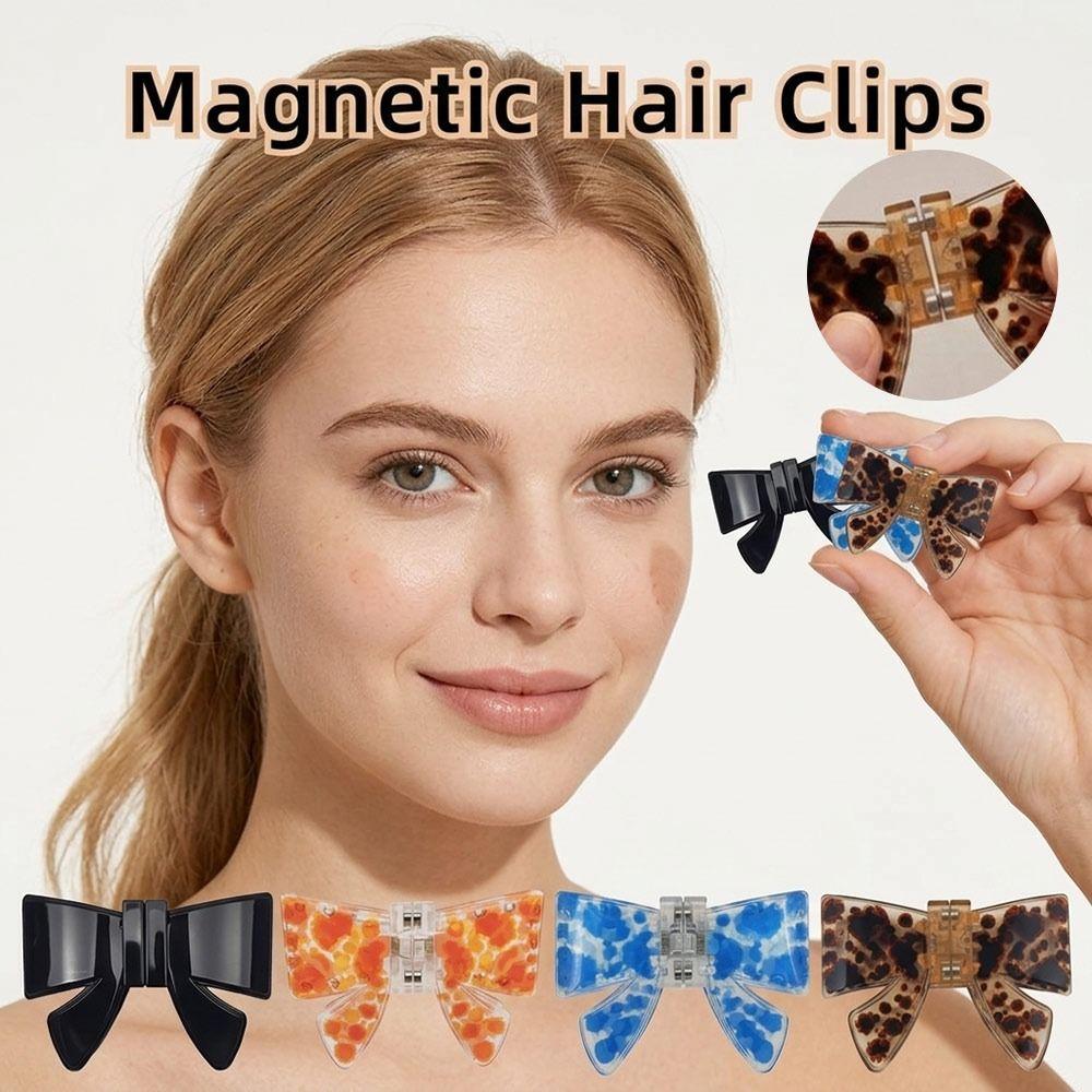 Reusable Bow Hair Clips Magnetic Closure Hair Barrettes New Hair Accessories  Hair Styling Tool