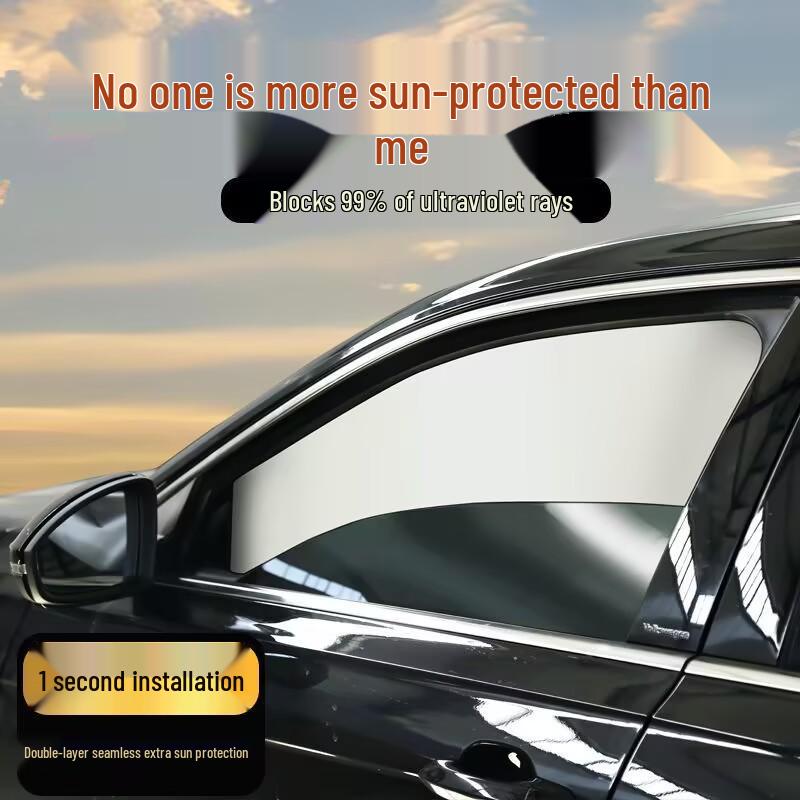 Car Window Sunshade Curtains with Strong Magnetic Hold - Heat Insulation, Sun Protection, Privacy for Children