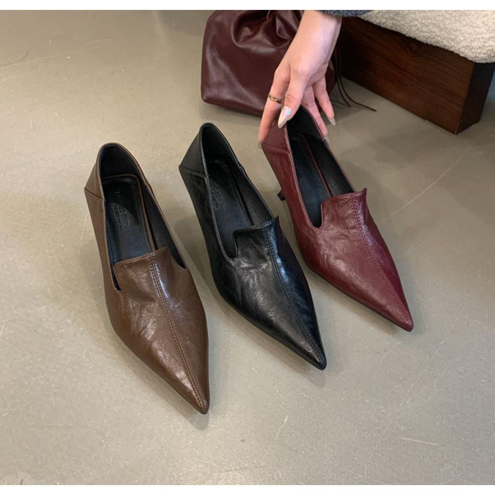 Dámské boty se špičatou špičkou Nízký podpatek Módní Sexy boty Luxusní Nízké Designové Lodičky 2026 Podzim Elegantní Šaty Dámské boty