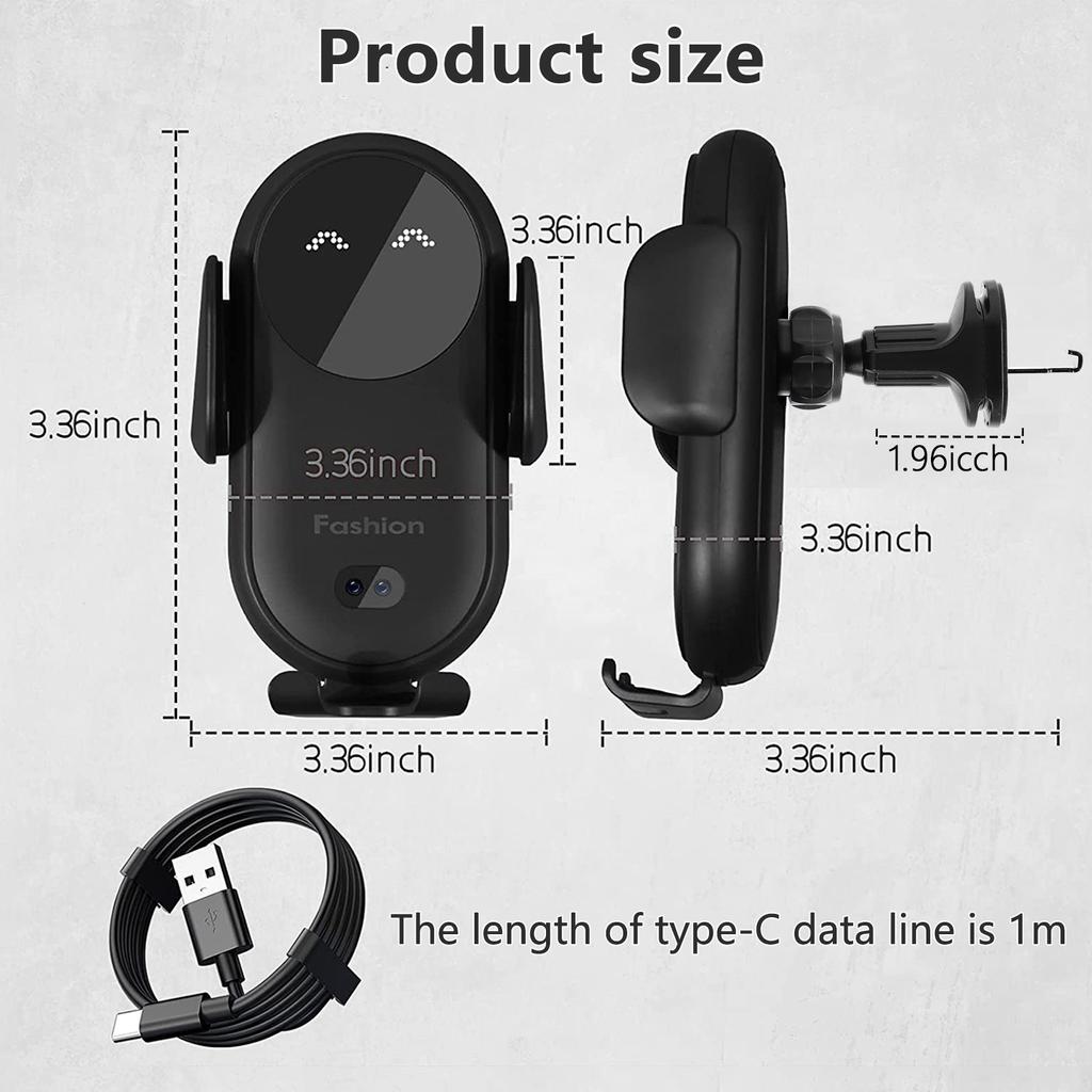 10W Samochodowa Ładowarka Bezprzewodowa Automatyczny Uchwyt Montażowy Uchwyt na Telefon z Uchwytem Przyssawkowym Czujnik Podczerwieni Automatyczne Zaciskanie Stojak na Telefon Komórkowy