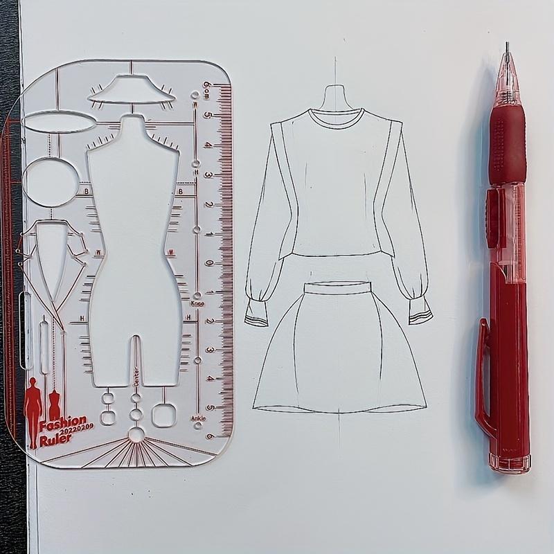 Plantilla de Regla Maniquí Patrón de Diseño de Moda