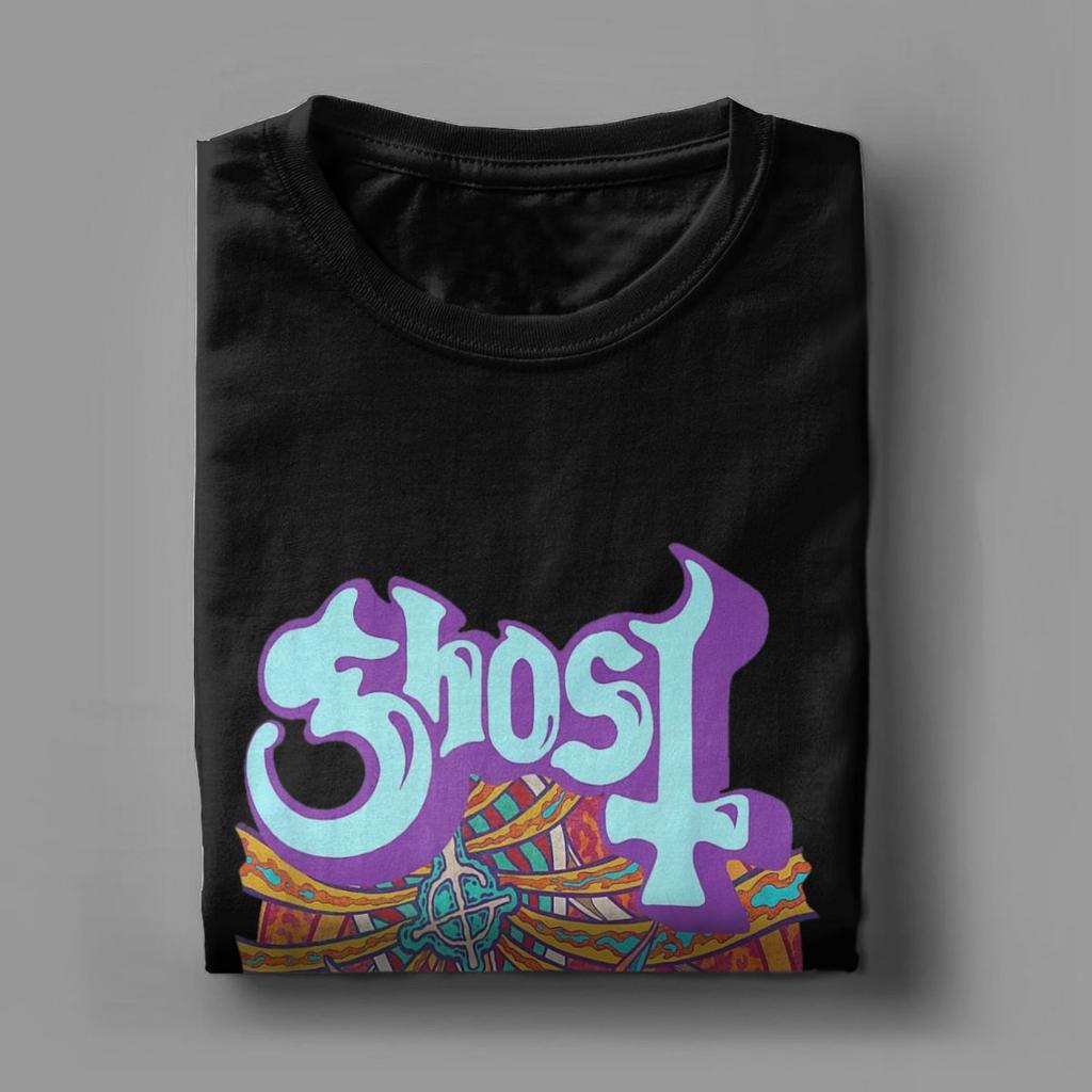 Ghosts Band Seven Inches Of Satanic Panic T Shirt for Men Cotton T-Shirts Crew Neck Heavy Rock Hip Hop Tees Short Sleeve New