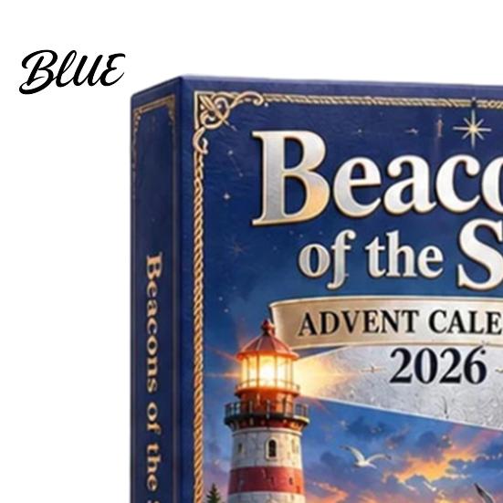 Acrylic Display Piece with Nautical 24 Day Advent Calendar Ocean Lighthouse Countdown Box Retro Scenes