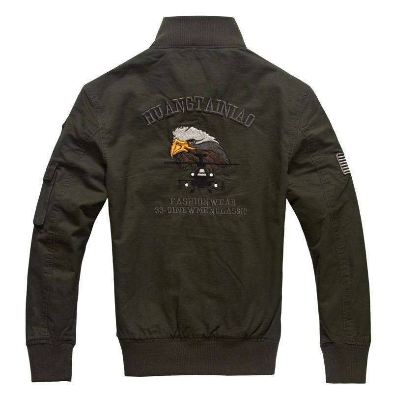 Large Size Embroidered Spring and Autumn Jacket Men's Casual Jacket Military Large Size Men's Coat Tide