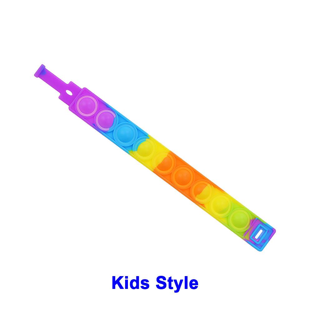 Mondo Silicone 1pz Stili Corti Pops Bolle Braccialetto Decompressione Giocattolo Sollievo Stress Colorato Braccialetto Silicone Adulti Bambini Giocattoli