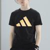 Adidas Printed Logo Casual Lightweight Quick-Dry Round Neck Short Sleeve T-Shirt Unisex Tops Black Gold ADICLTSPSTK-BG
