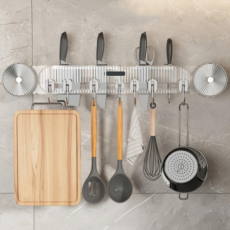 No-Drill Hook Knife Holder Kitchen Wall-Mounted Multi-Functional Spatula Holder And Knife Rack