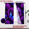 Flat Printing Window Drapes Glowing Butterflies Fantasy Digital Printed Polyester Family Party Use Event Curtains Set Of 2 Made