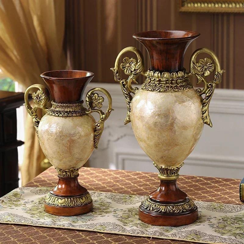 Binaural Flower Arrangement Vases Retro European Style Table Flower Pot Desktop Workmanship Decorate Originality Festival Gifts