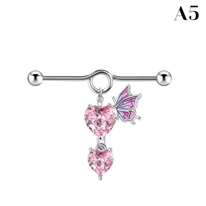 Кольцо для пупка из нержавеющей стали в форме крыльев в форме сердца — фото 10