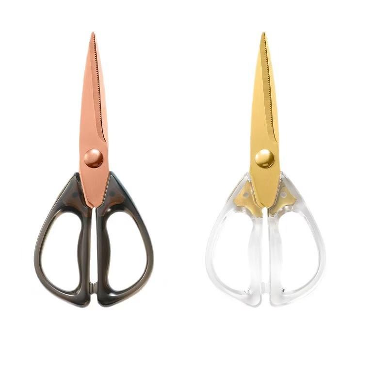 High-Quality Transparent Scissors with Sharp Titanium Blades Kitchen Scissors Household Scissors Office Scissors Paper Cutting Scissors Tailor