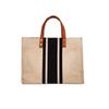 Korean Style Striped Canvas Shoulder Briefcase for Women