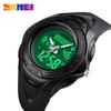 SKMEI Fashion Casual Men Brand Watch Auto Date Alarm 50M Waterproof PU Dual Display Men Sports Watch