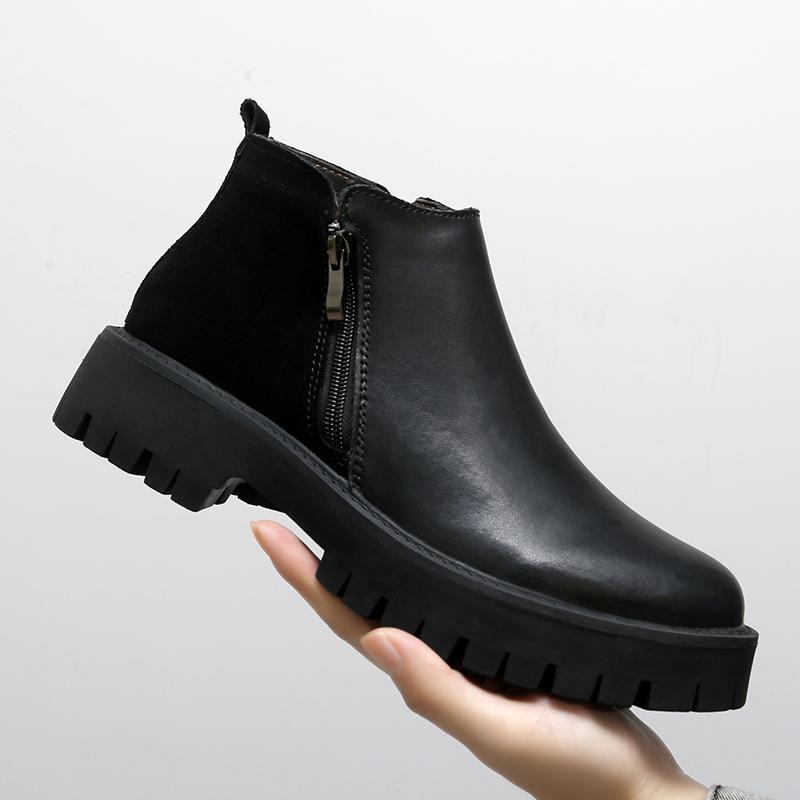 Britský styl ležérní krátké boty pánské módní boční zip vysoké boty muž klasické elegantní kotníkové boty Chelsea společenské boty