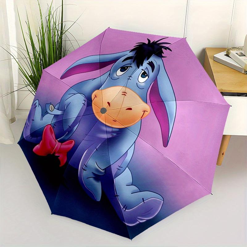 Disney Eeyore,Donkey,Sadness Manual Opening and Closing Umbrella - 8-Rib Reinforced Folding Design, Lightweight and Portable, Suitable for D