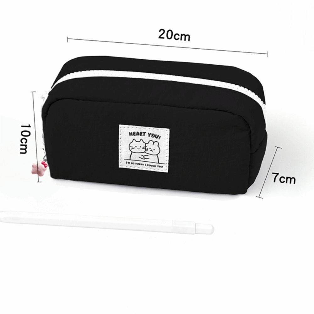 

Solid Color Pen Bag Cartoon Pencil Pouch Cute Pen Box Students чорний