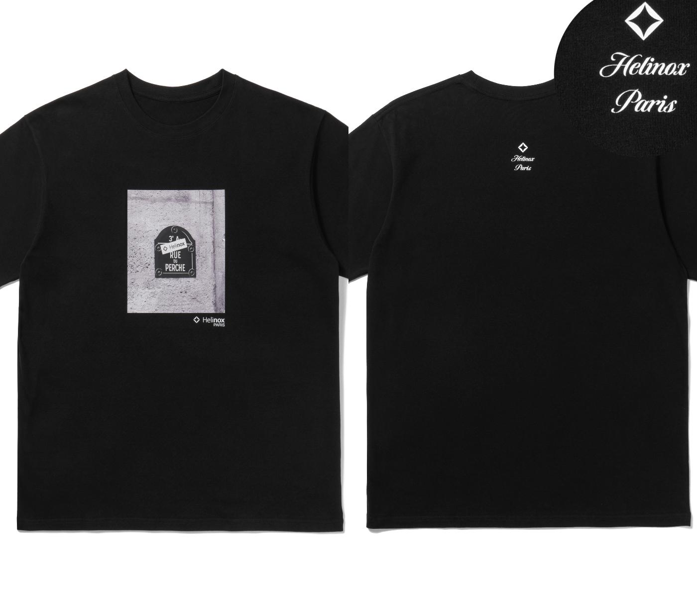 Classic Men T-shirts Helinox PARIS Rue Du Perche Print T-Shirt Overszied Y2k Short Sleeve High Quality Heavy Cotton Male Top Tee S