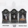 Halloween Tombstone Wind Lamp Creative Desktop Night Light Gray Luminous Plastic Ornament for Haunted House Secret Room