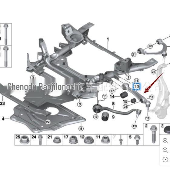 Compatible Front Lower Straight Control Arm for BMW X5 F15/X6 F16 - Part Numbers 31126864821, 31126864822