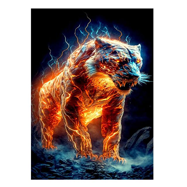

Абстракция Фэнтези Мощный Лев Тигр Крутой Принт Постер Холст Картина Hd Современное Настенное Искусство Картина Гостиная Спальня Домашний Декор 21x30cm No Framed