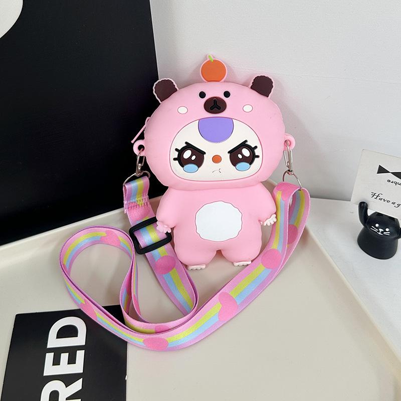 

Spring and summer new cartoon silicone change bag cute little girl going out versatile messenger bag mini earphone storage bag