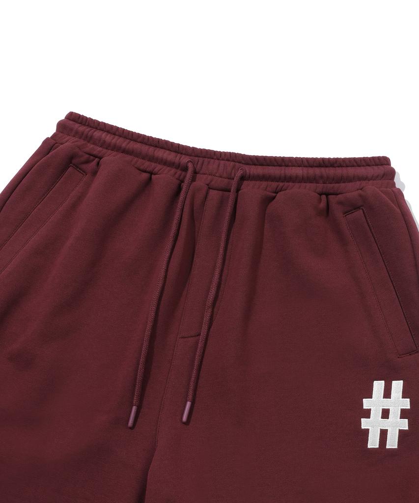 BEENTRILL NEWYORK Classic Hashtag Comfort Fit Shorts (Berry)