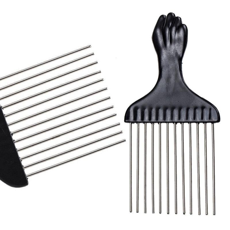 1 Pcs Fashion and Professional Salon Use Black Fist Metal African Hair Pik Afro Hair Comb