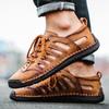 Fashion Big Size Men Leather Beach Sandals Outdoor 2024 Summer Handmade Men Shoes Men Breathable Casual Shoes Footwear Walking Sandals
