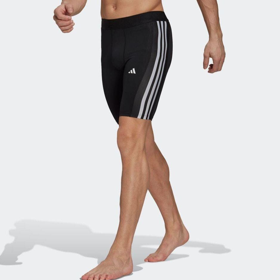 Adidas High Waist Straight Leg Shorts with Logo Print Men Bottoms Black HD3531