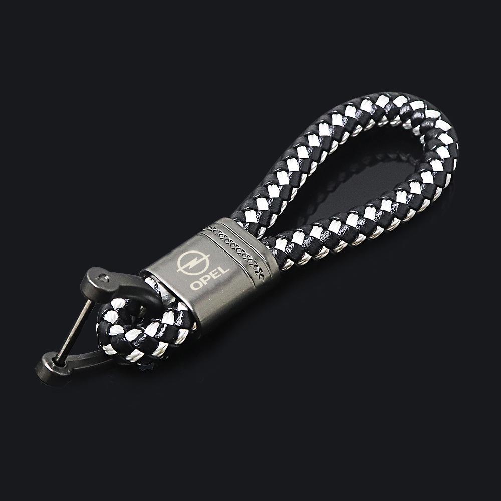 Dalxrz1 Daktpw1 Leather Rope KeyChain Hand Woven Horseshoe Buckle Key Ring Car Key Rings For Opel Astra G H J Insignia Zafira Corsa D C Vivaro Z