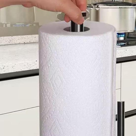 מחזיק נייר מגבת למשטח עבודה מנירוסטה מחזיק גליל נייר טואלט מתקן נייר מגבת עצמאי נגד החלקה למטבח חדר אמבטיה